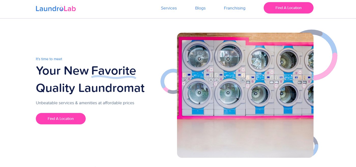 Webflow franchise and marketing websites for a laundromat brand
